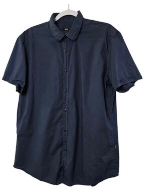 Hugo Boss Men’s Navy Short Sleeve Button Down Shirt XL Casual Designer